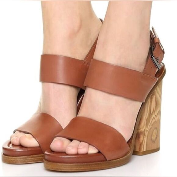 Vince Brown Platform Sandals with Chunky Heel size 8 with box and bag - Picture 1 of 17